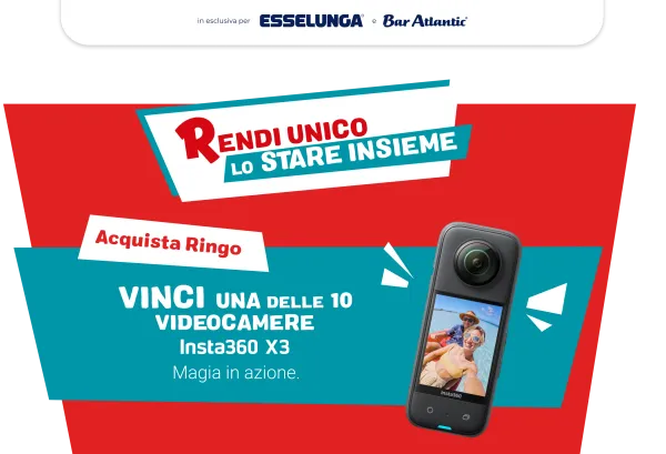 Vinci con Ringo da Esselunga: Partecipa e Vinci una Insta360 X3